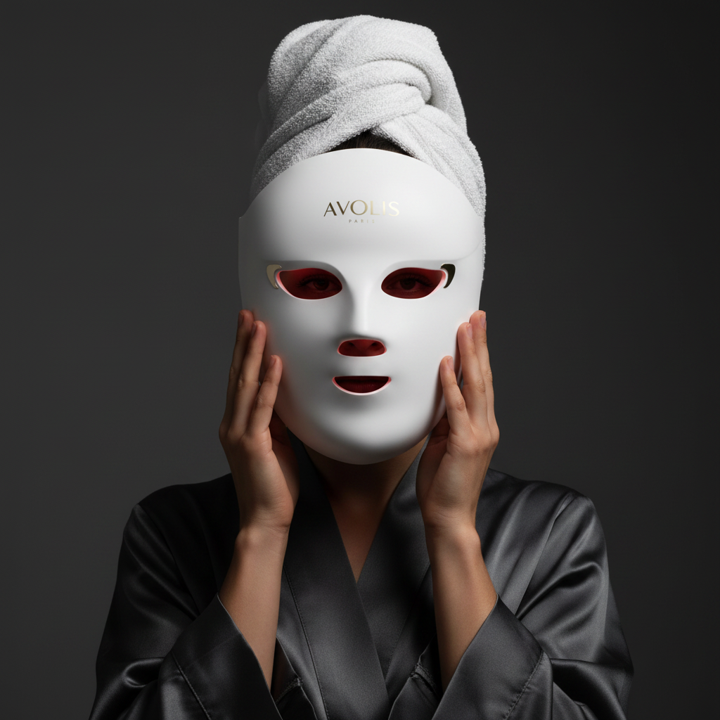 Avolis Mask on Model Dark Background